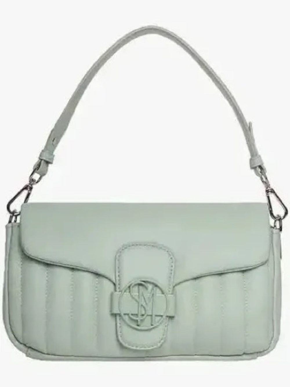 STEVE MADDEN FROSTY GREEN QUILTED SHOULDER FLAP BAG SILVER HW CUTE MSRP $78.00!
